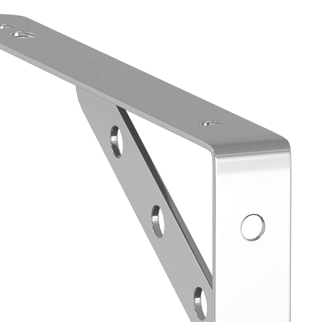 Suporturi rafturi, 4 buc., 23,5x2,5x15,5 cm argintiu oțel inox. GartenMobel Dekor