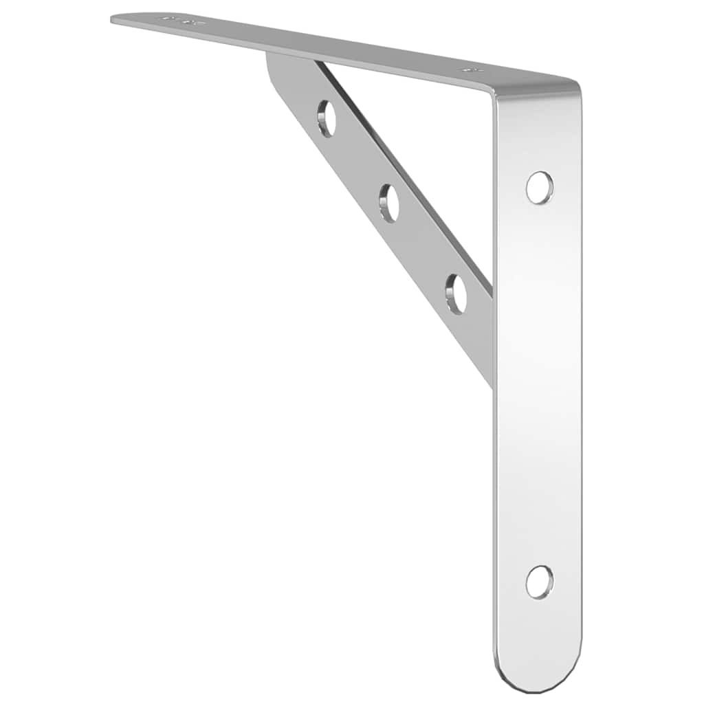 Suporturi rafturi, 4 buc., 23,5x2,5x15,5 cm argintiu oțel inox. GartenMobel Dekor