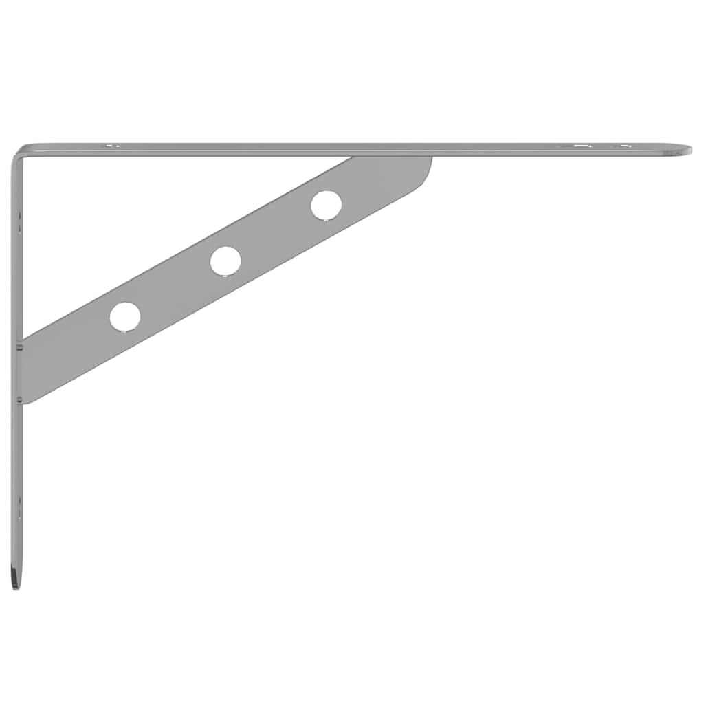 Suporturi rafturi, 4 buc., 23,5x2,5x15,5 cm argintiu oțel inox. GartenMobel Dekor