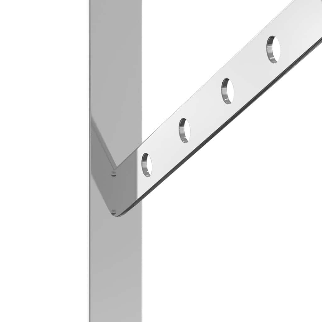 Suporturi rafturi, 4 buc., 23,5x2,5x15,5 cm argintiu oțel inox. GartenMobel Dekor