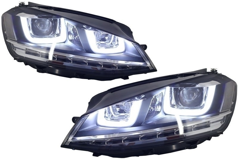 Pachet Exterior cu Faruri LED Semnal Dinamic VW Golf 7 VII (11/2012-07/2017) R Design Performance AutoTuning