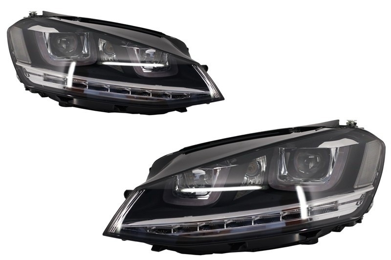 Pachet Exterior cu Faruri LED Semnal Dinamic VW Golf 7 VII (11/2012-07/2017) R Design Performance AutoTuning