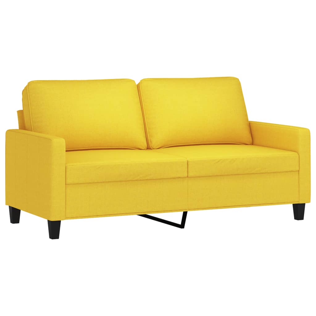 Set de canapele cu perne, 3 piese, galben deschis, textil GartenMobel Dekor
