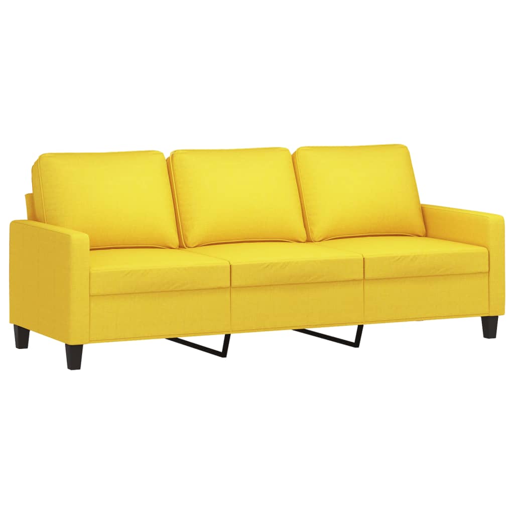Set de canapele cu perne, 4 piese, galben deschis, textil GartenMobel Dekor