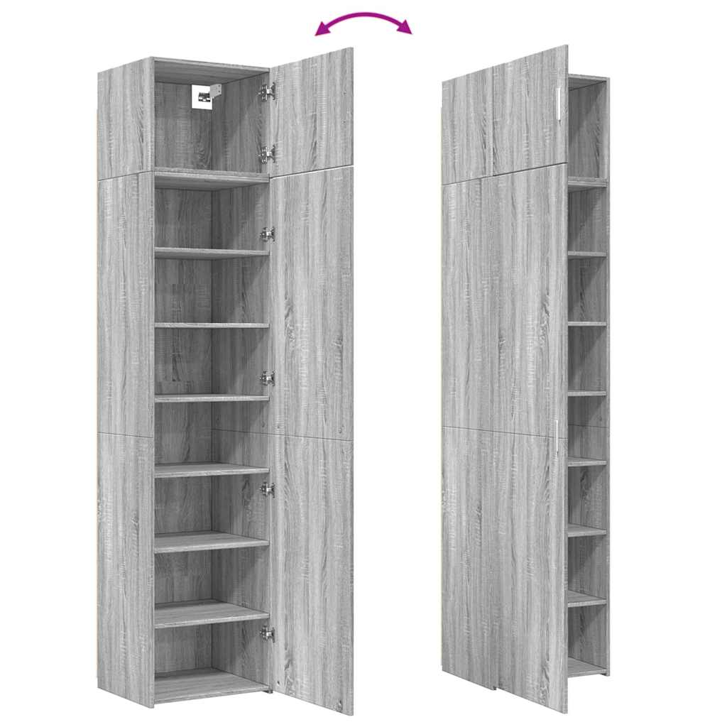 Dulap depozitare slim sonoma gri 50x42,5x225 cm lemn prelucrat GartenMobel Dekor