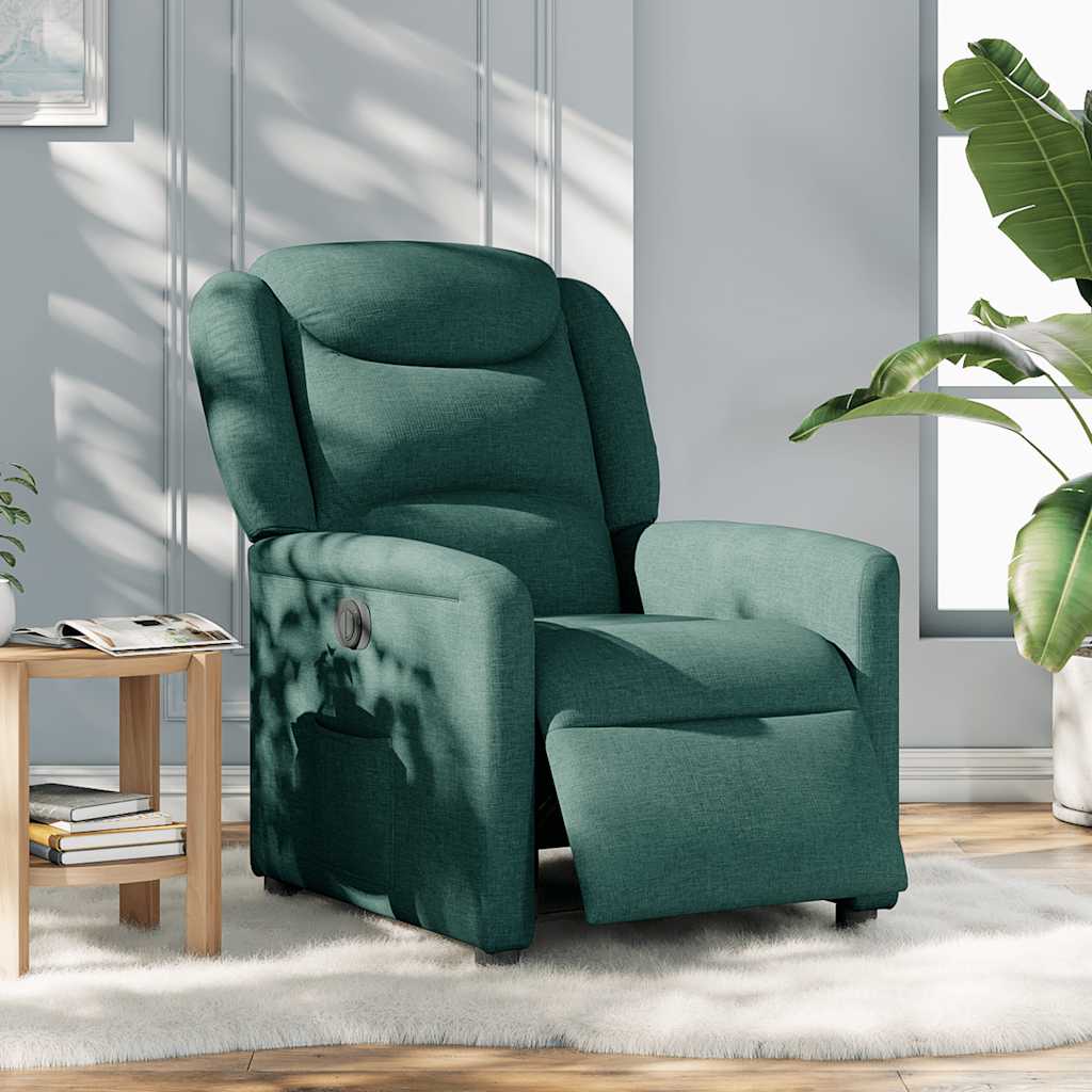 Fotoliu rabatabil electric, verde închis, material textil GartenMobel Dekor