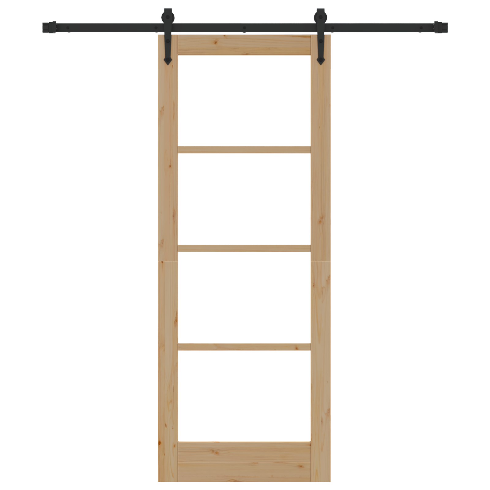 Ușă Glisantă cu Set de Echipamente 78x202 cm Lemn Solid din Pin, Ușă Interioară cu Sticlă 'ORKDAL'78x202x4 cm Lemn Solid din Pin GartenMobel Dekor