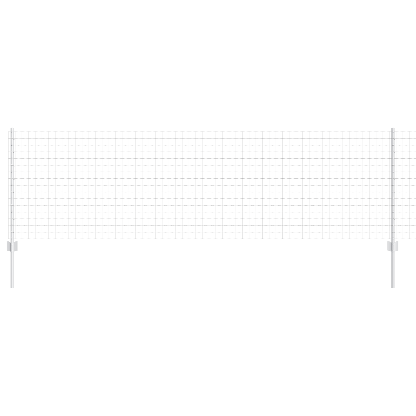 Gard Euro cu 11 Stâlpi Argintii 0,8x25 m Oțel GartenMobel Dekor