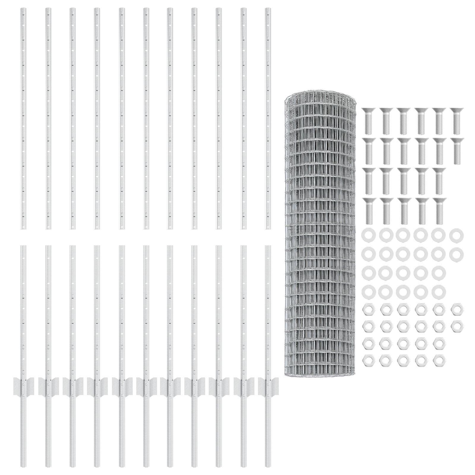 Gard Euro cu 22 Piloni Argintii 1,2x25 m Oțel GartenMobel Dekor