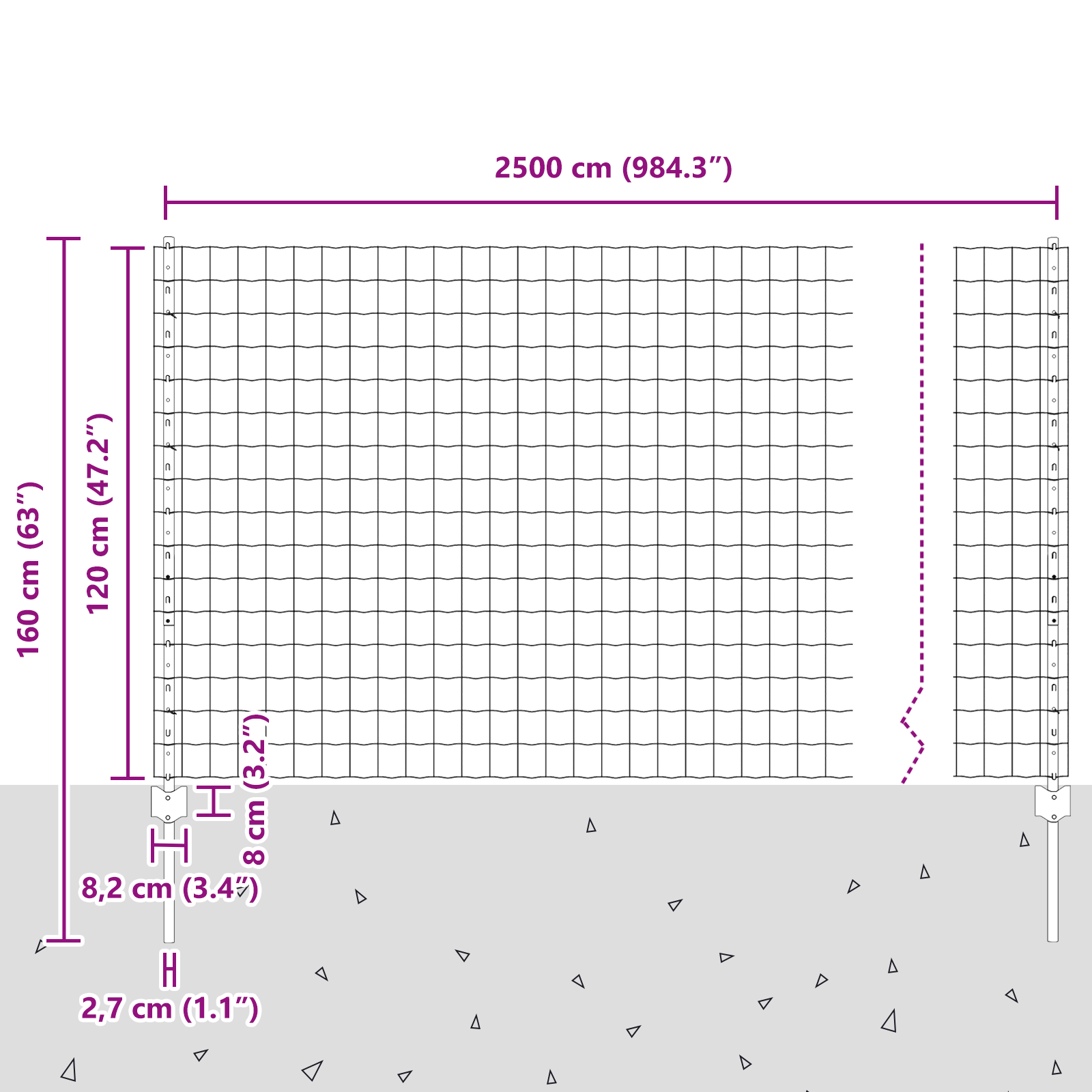 Gard Euro cu 22 Posturi U Argintiu 1,2x25 m Oțel GartenMobel Dekor