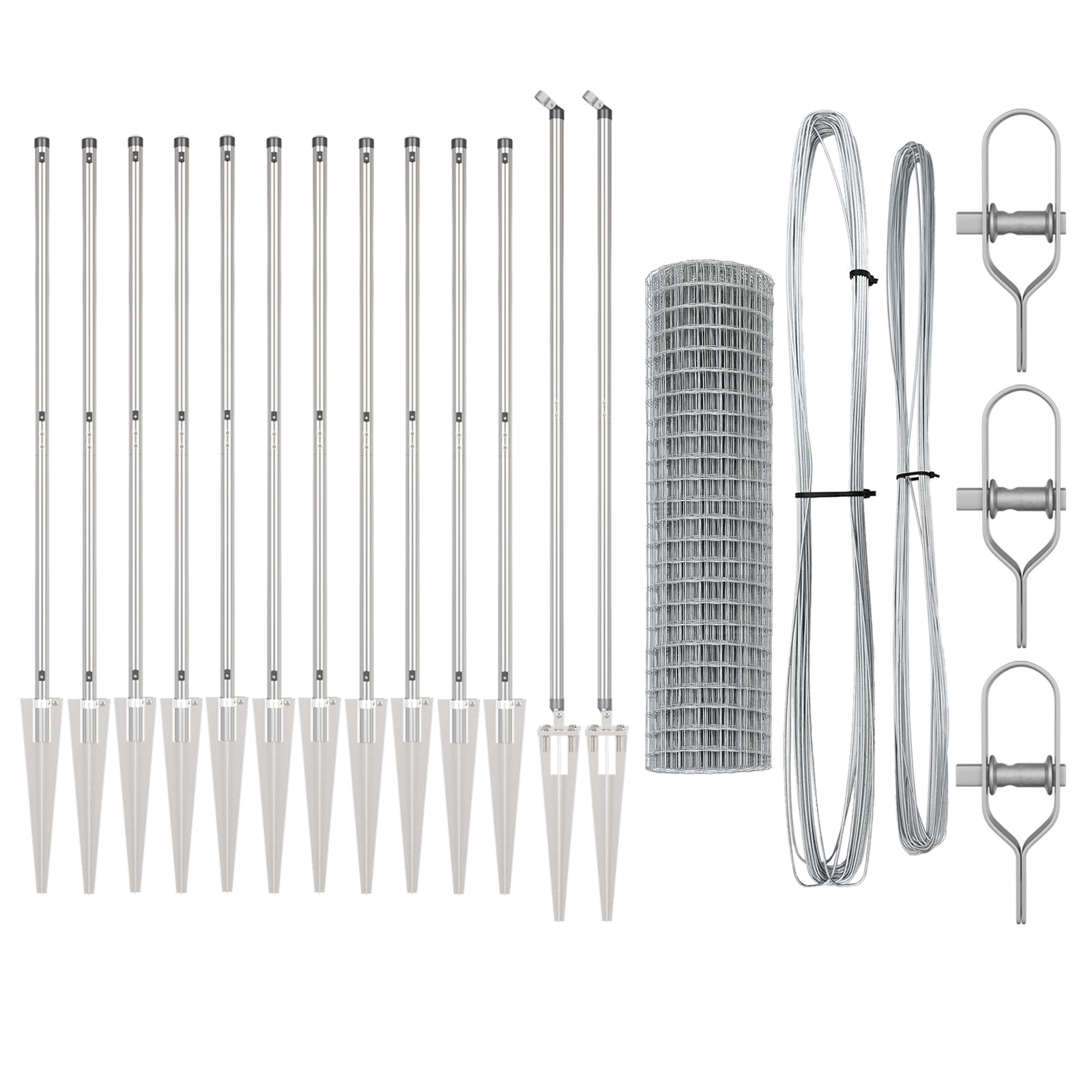 Euro Fence cu 13 Stâlpi cu Vârf 1.2x25 m Oțel Galvanizat GartenMobel Dekor