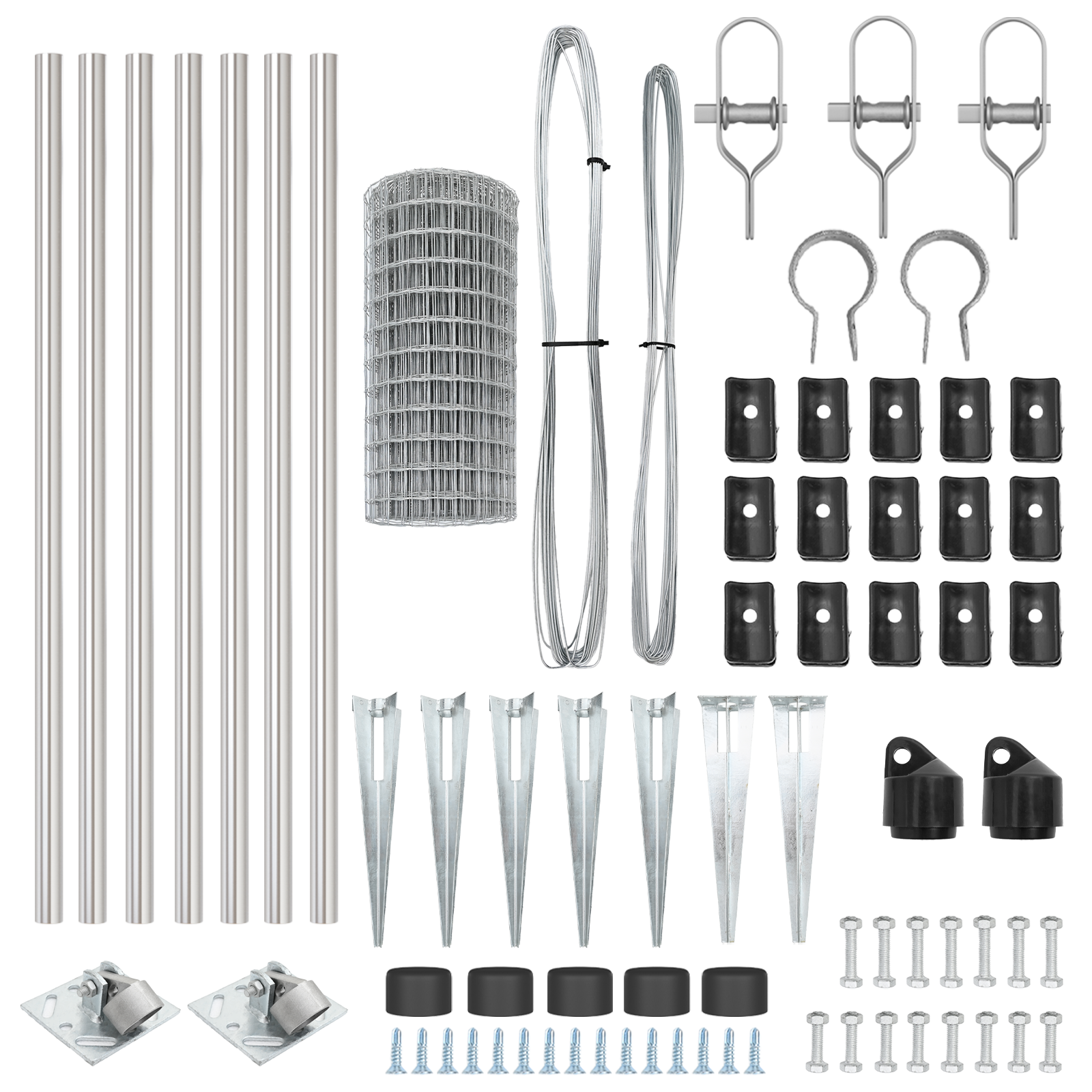 Gard Euro cu 7 stâlpi cu vârf 0.4x10 m Oțel galvanizat GartenMobel Dekor