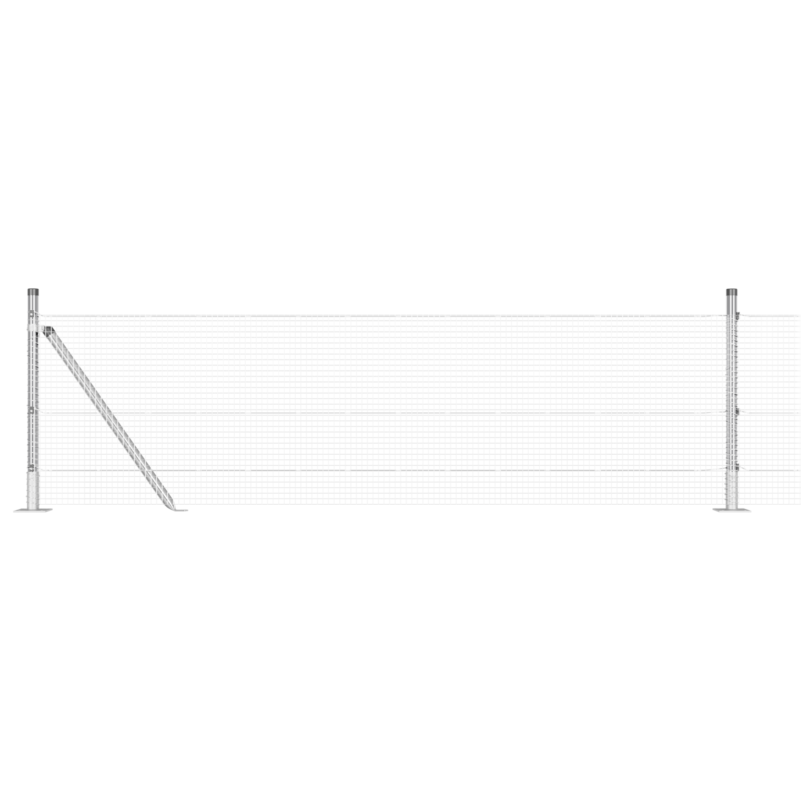 Gard din sârmă sudată cu 13 stâlpi cu flanșă 0.4x50 m oțel galvanizat GartenMobel Dekor