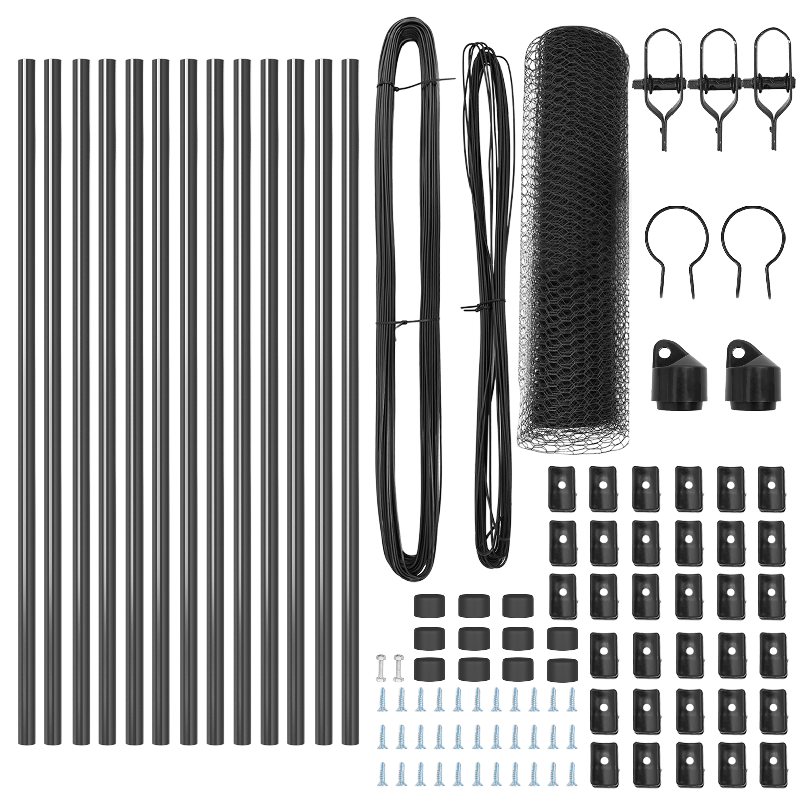 Împrejmuire hexagonală Gri 0,6x25 m Oțel, Stâlpi de împrejmuire 13 buc Gri Ø32 mm 100 cm Oțel zincat GartenMobel Dekor