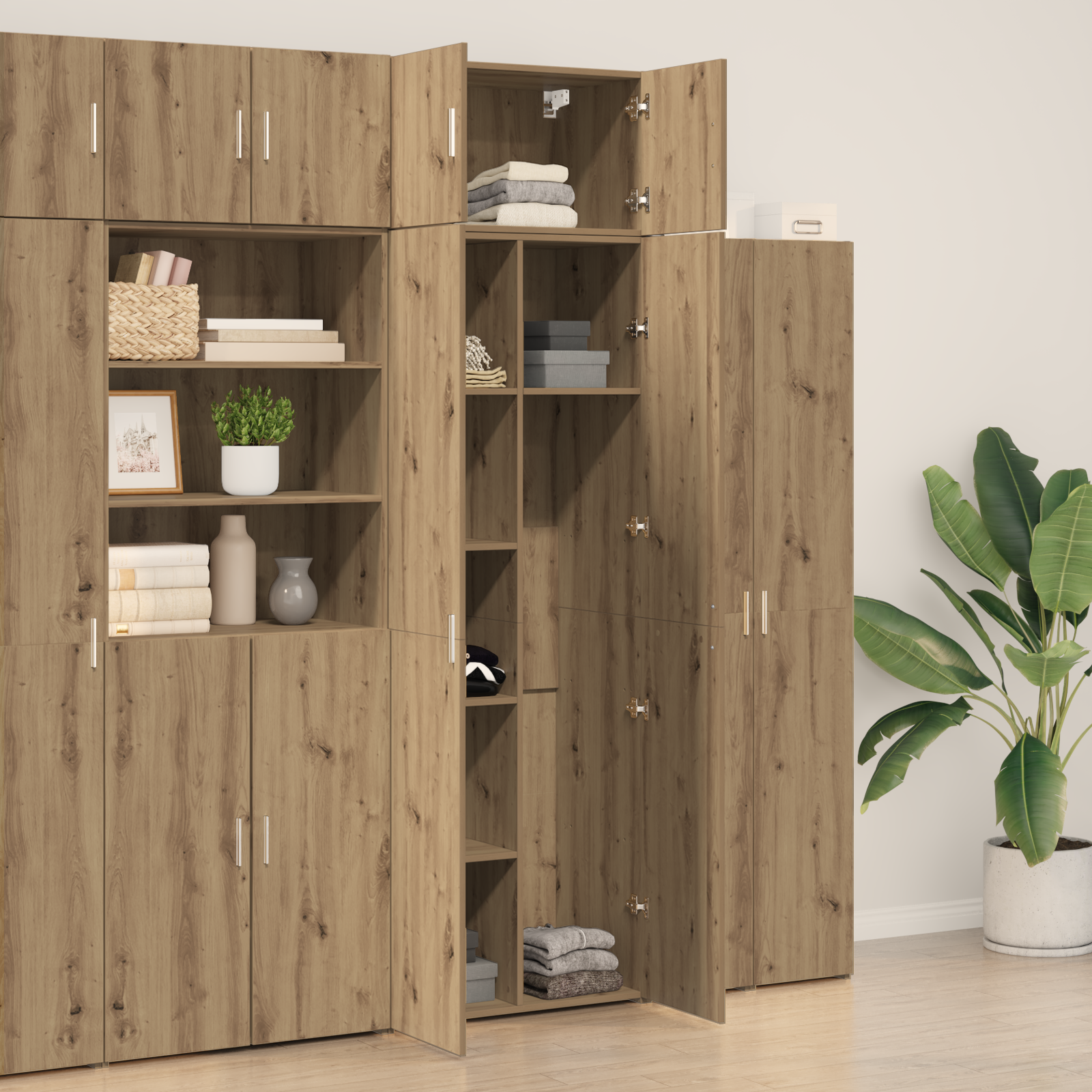 Dulap de depozitare  Stejar Artizan 70x42.5x225 cm Lemn prelucrat, Dulap pe perete  Stejar Artizan 70x42.5x40 cm Lemn prelucrat GartenMobel Dekor