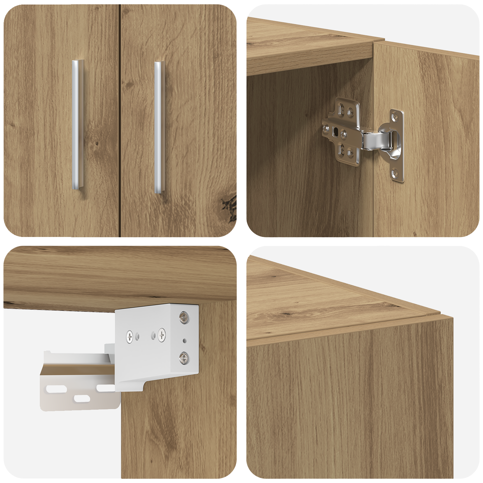 Dulap de depozitare  Stejar Artizan 70x42.5x225 cm Lemn prelucrat, Dulap pe perete  Stejar Artizan 70x42.5x40 cm Lemn prelucrat GartenMobel Dekor