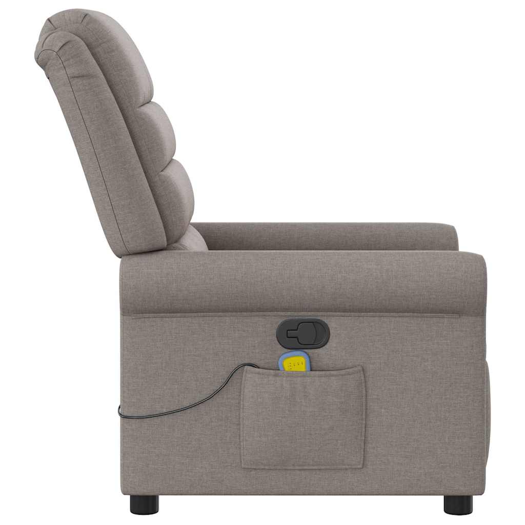 Fotoliu de masaj rabatabil, gri taupe, material textil GartenMobel Dekor