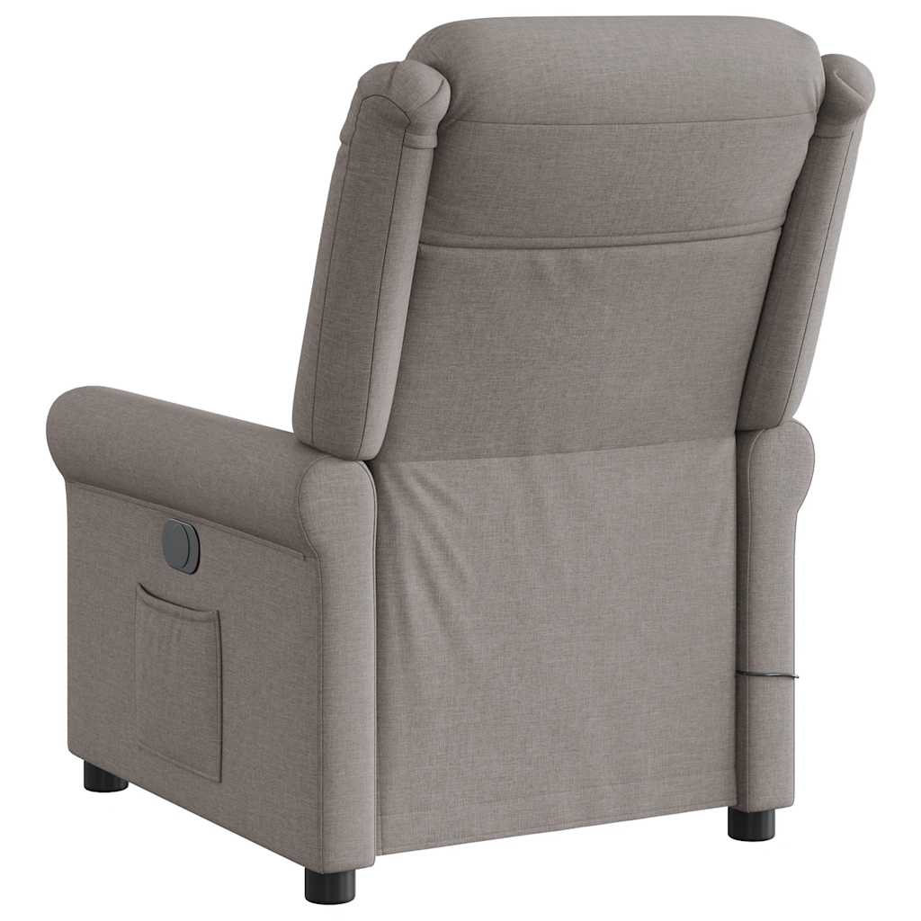 Fotoliu de masaj rabatabil, gri taupe, material textil GartenMobel Dekor