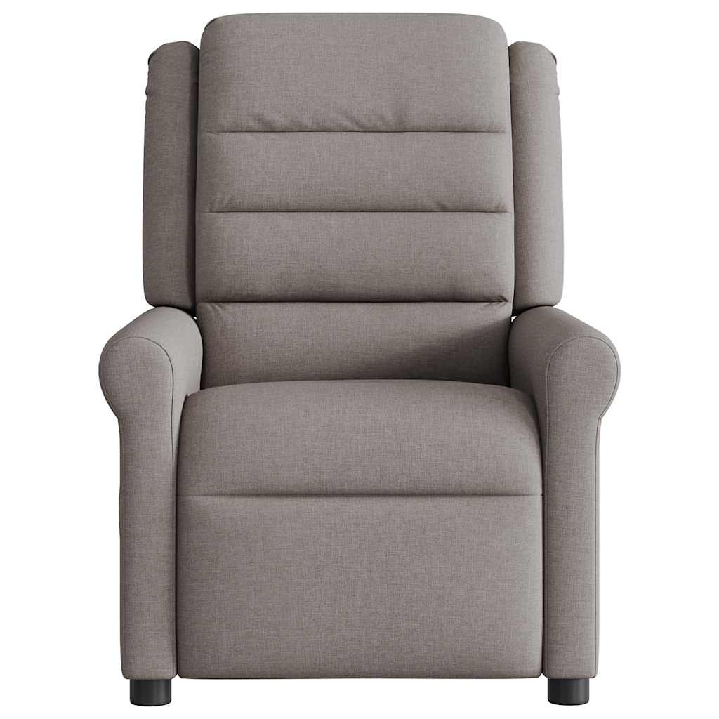 Fotoliu de masaj rabatabil, gri taupe, material textil GartenMobel Dekor
