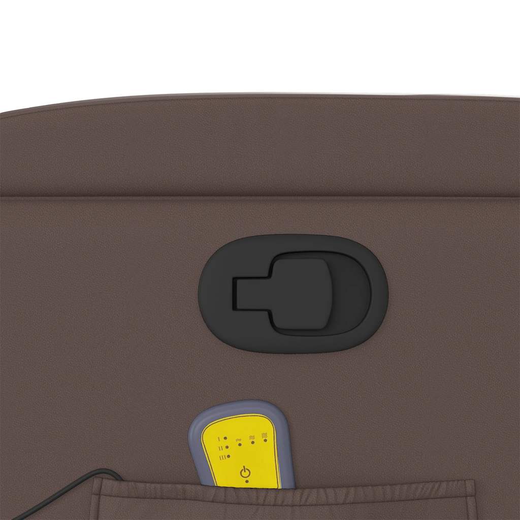 Fotoliu de masaj rabatabil, maro, piele ecologică GartenMobel Dekor