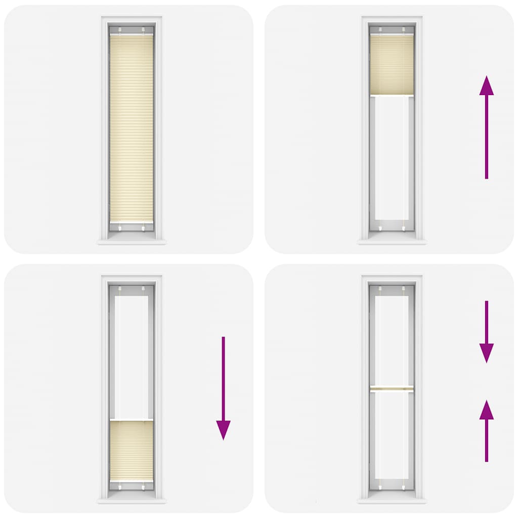 Jaluză plisată Crem 50x200 cm Lățime țesătură 49,4 cm GartenMobel Dekor