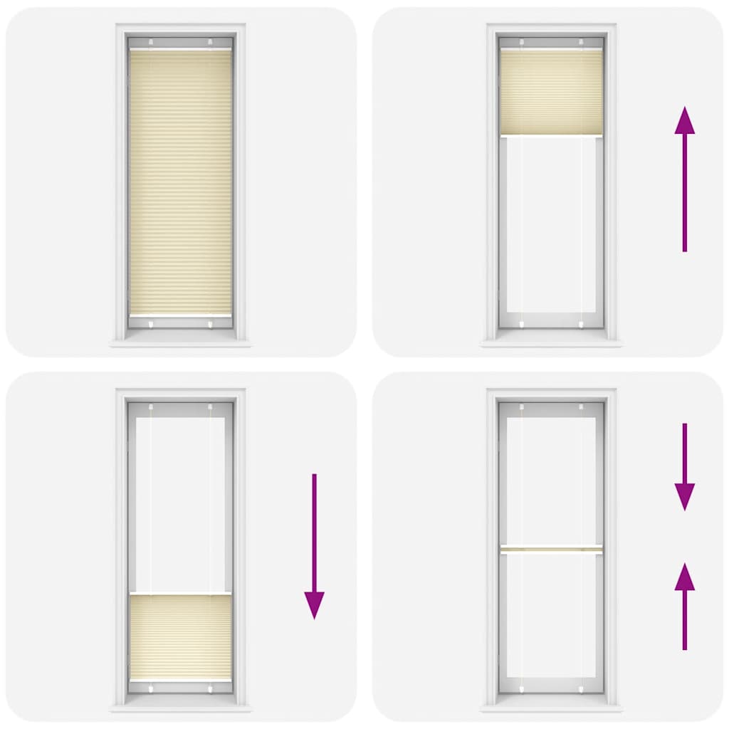 Jaluză plisată Crem 70x200 cm Lățime țesătură 69,4 cm GartenMobel Dekor