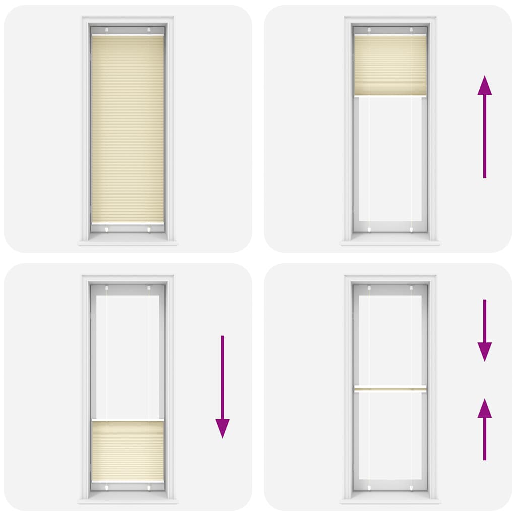 Jaluzea plisată Crem 75x200cm Lățime țesătură 74,4 cm GartenMobel Dekor