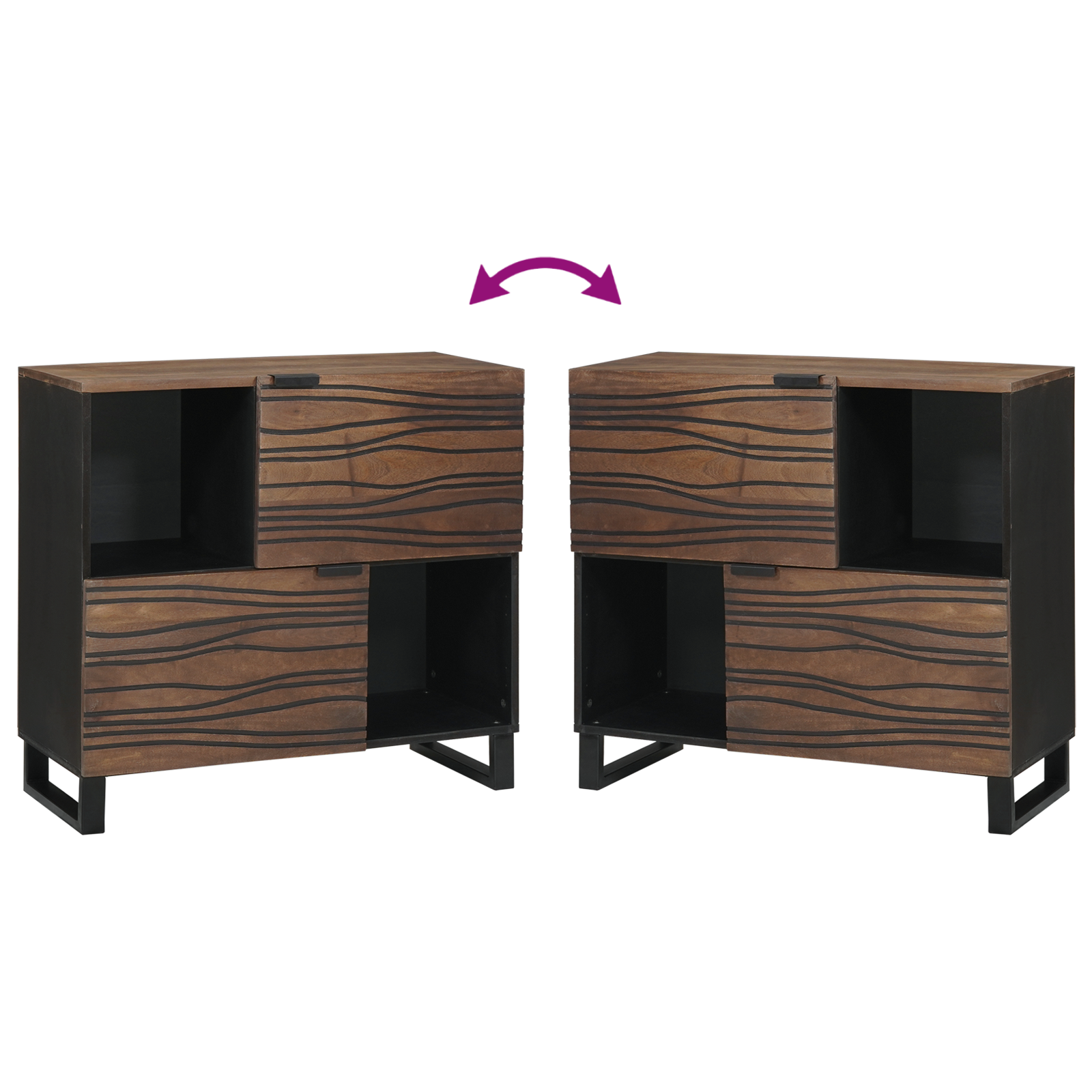 Buffet 80x33.5x75 cm Lemn masiv Mango GartenMobel Dekor