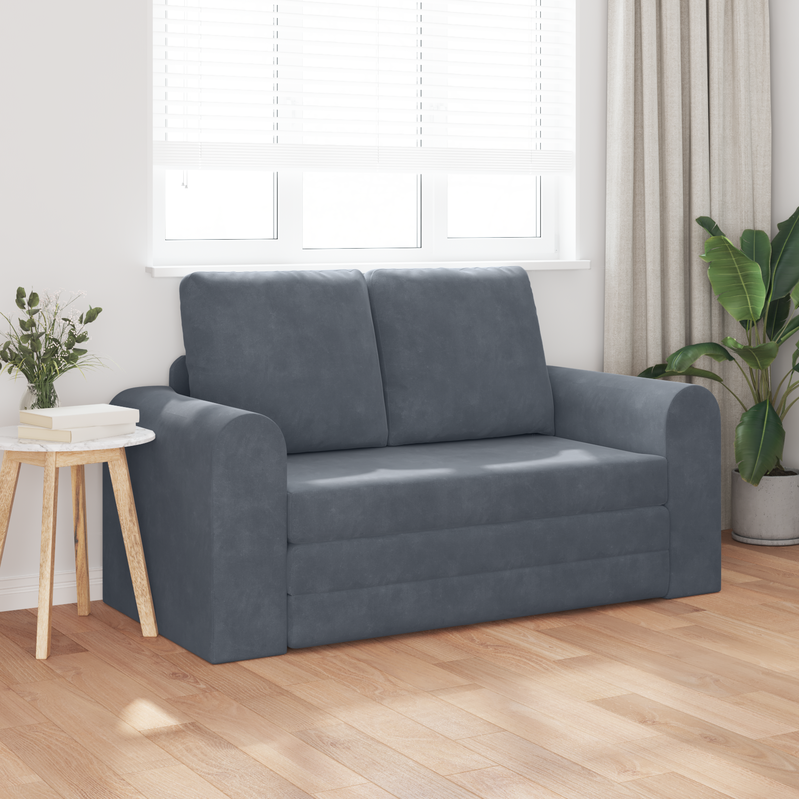 Canapea Pat 2 în 1 Gri Întunecat 148x71x83 cm Velvet GartenMobel Dekor