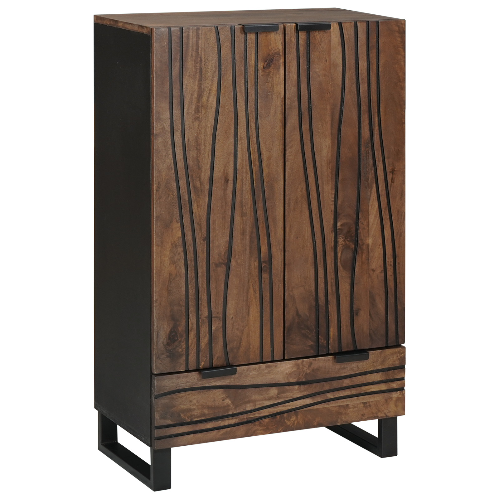Highboard 60x33.5x100 cm din lemn masiv de nuc GartenMobel Dekor