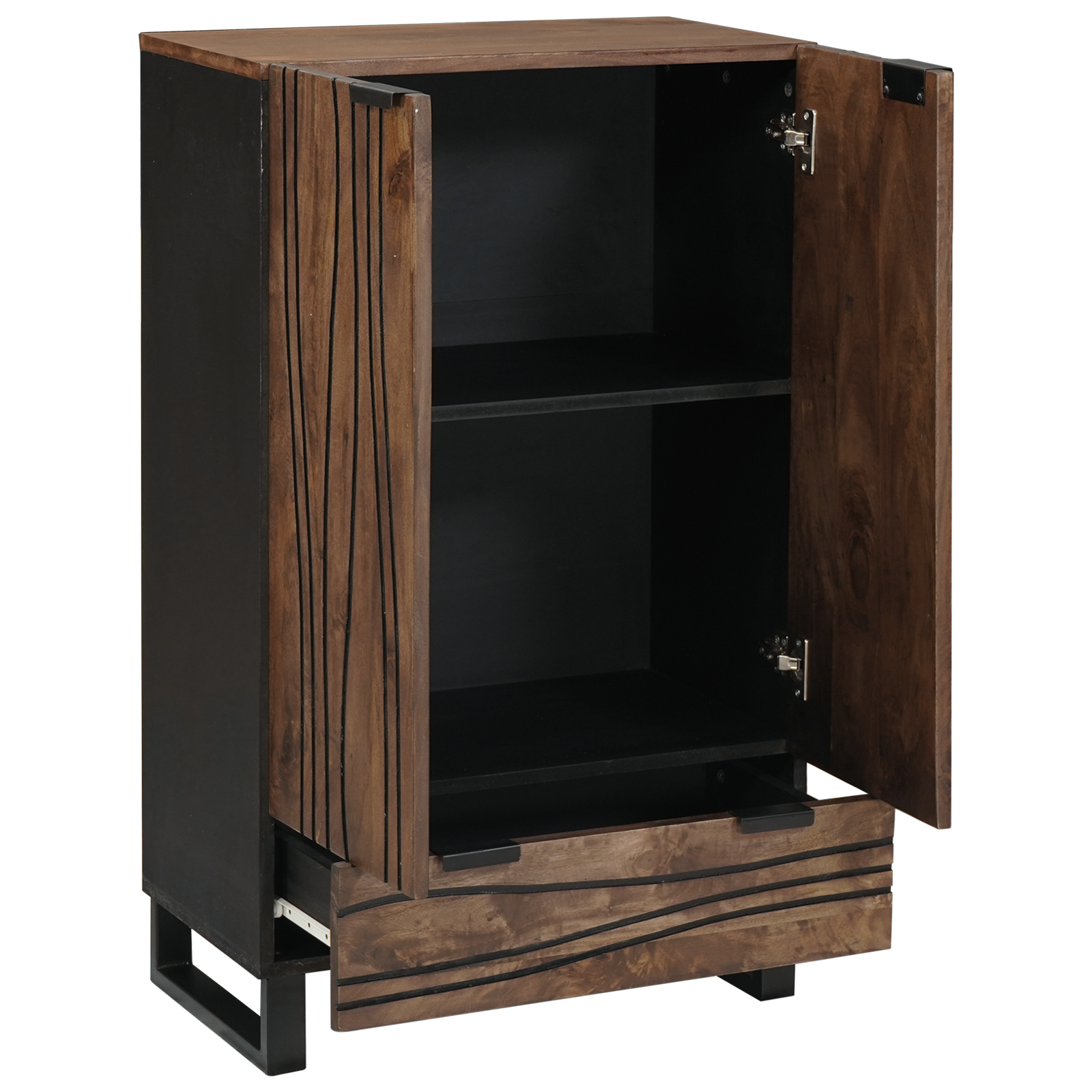 Highboard 60x33.5x100 cm din lemn masiv de nuc GartenMobel Dekor