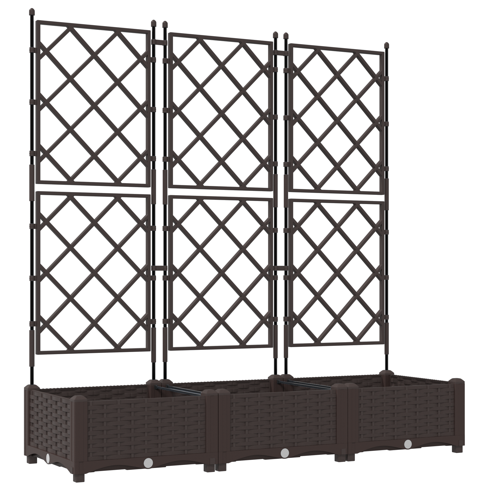 Ghiveci de Grădină cu Grătar 3 piese Maro 120x40x125.5 cm GartenMobel Dekor