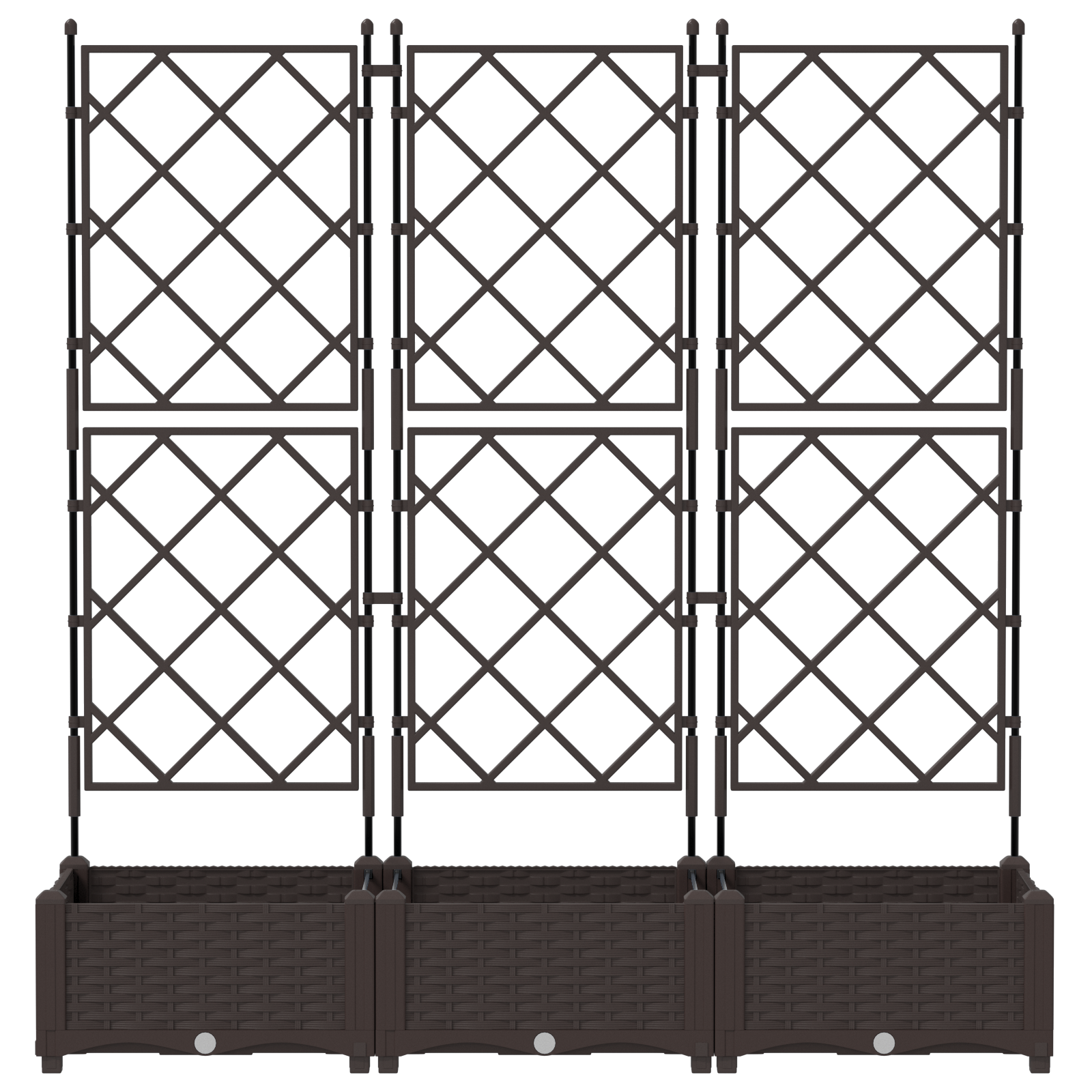 Ghiveci de Grădină cu Grătar 3 piese Maro 120x40x125.5 cm GartenMobel Dekor