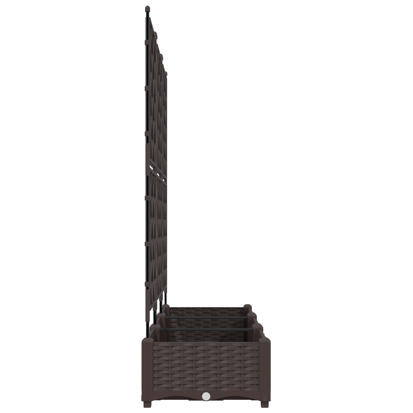 Ghiveci de Grădină cu Grătar 3 piese Maro 120x40x125.5 cm GartenMobel Dekor