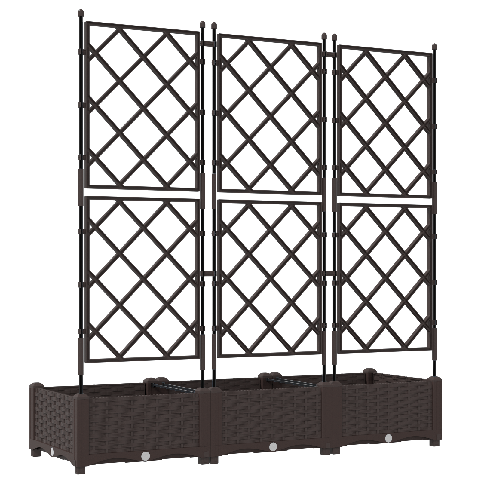 Ghiveci de Grădină cu Grătar 3 piese Maro 120x40x125.5 cm GartenMobel Dekor