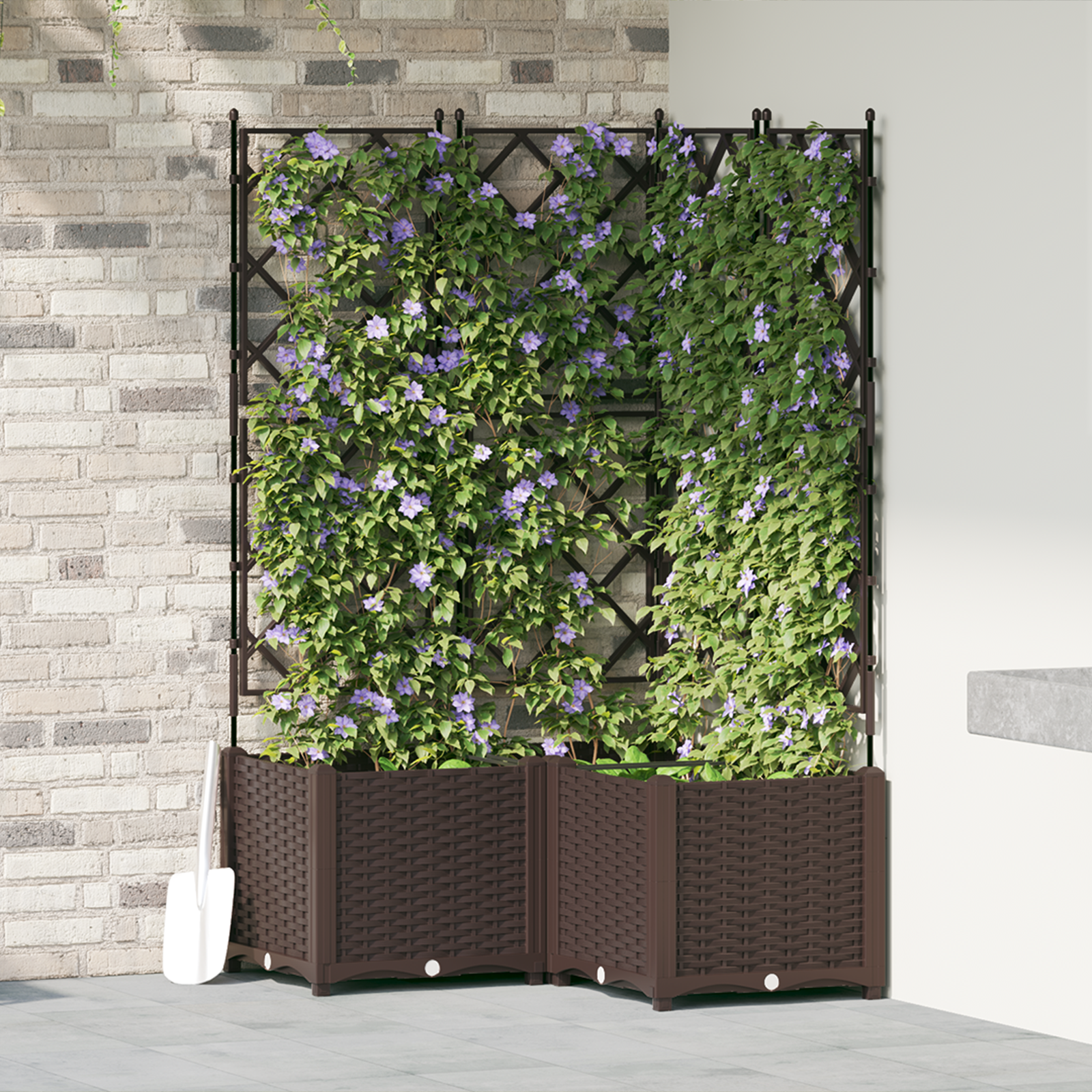 Ghiveci de Grădină cu Jardiniere 3 pcs Maro 80x80x143 cm GartenMobel Dekor