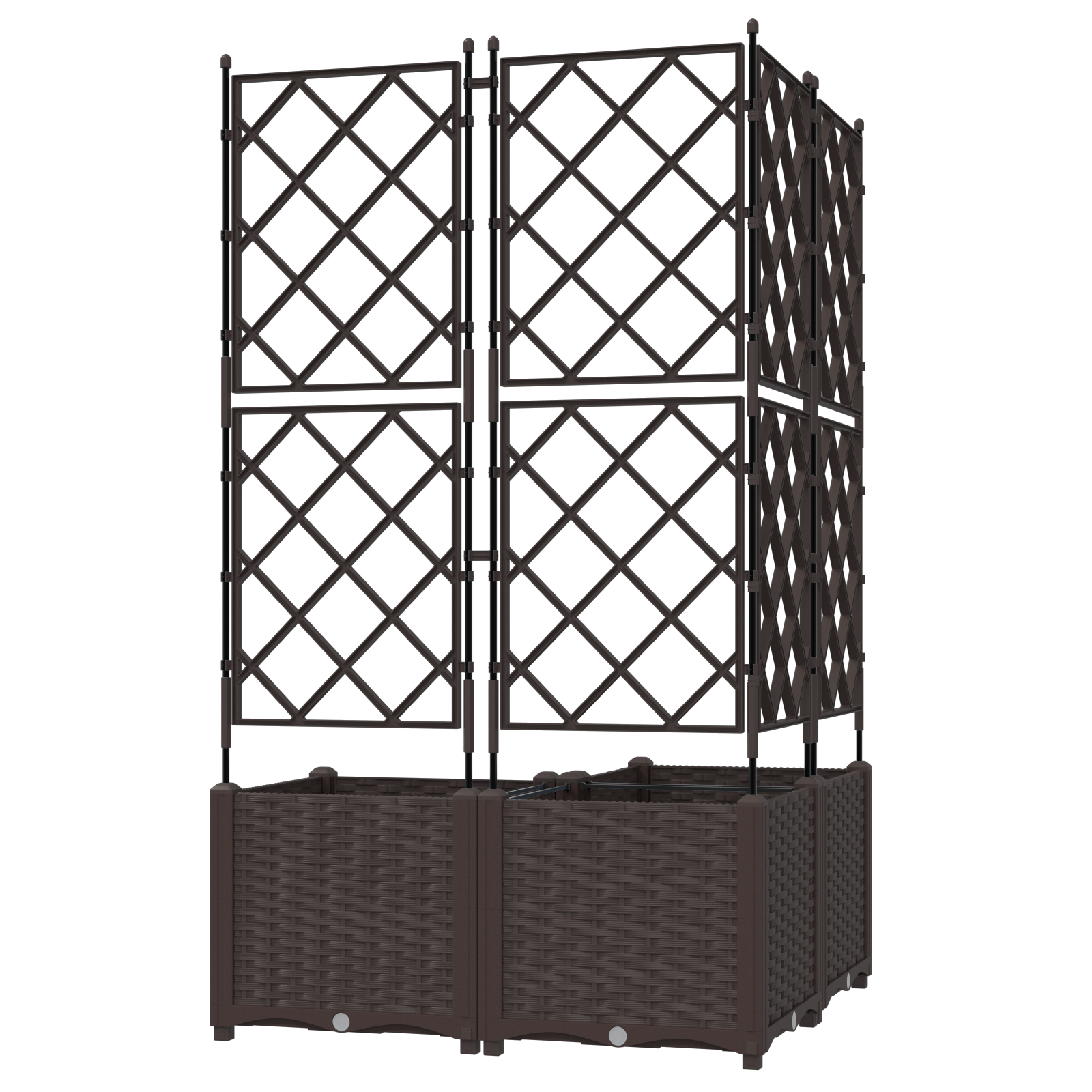 Ghiveci de Grădină cu Jardiniere 3 pcs Maro 80x80x143 cm GartenMobel Dekor