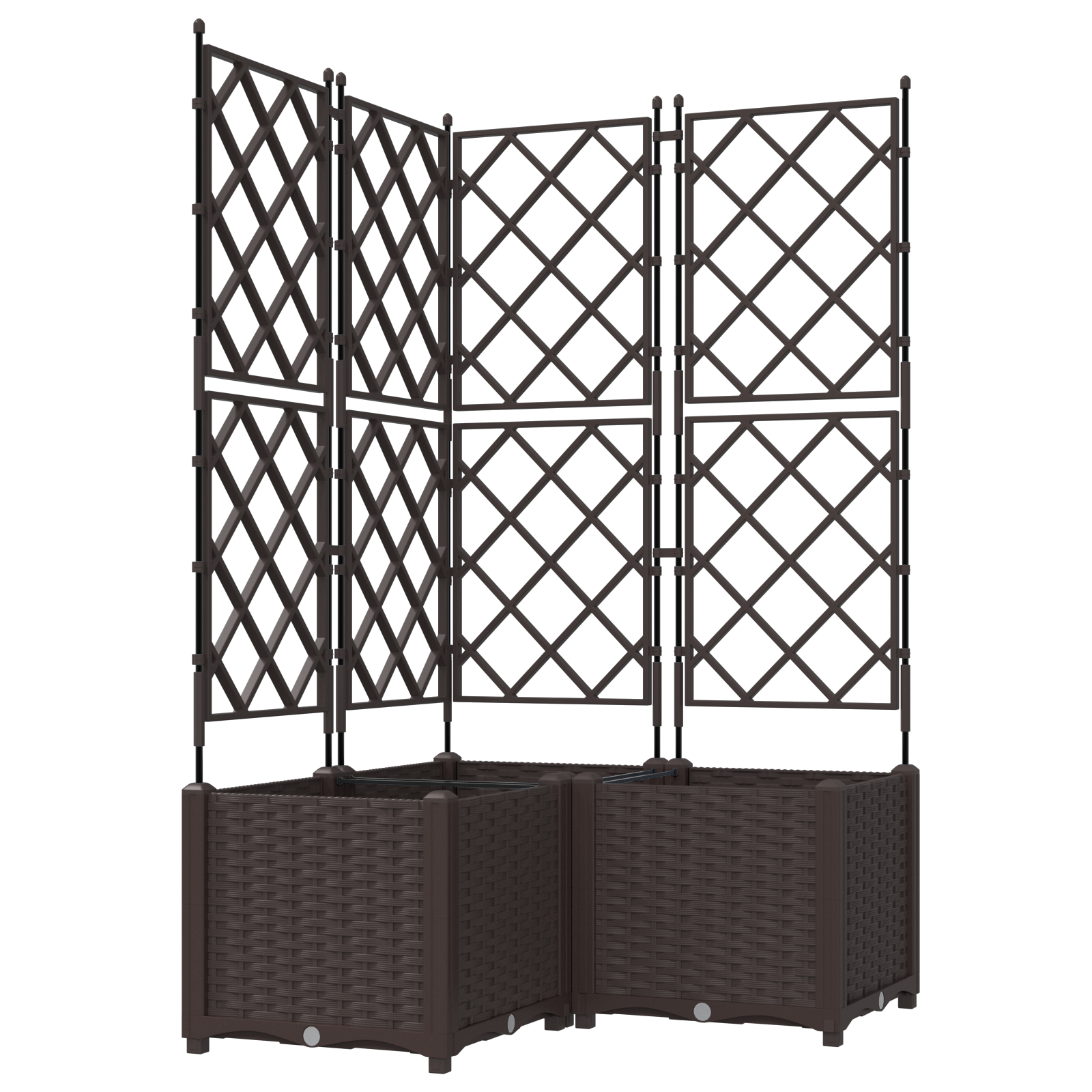 Ghiveci de Grădină cu Jardiniere 3 pcs Maro 80x80x143 cm GartenMobel Dekor