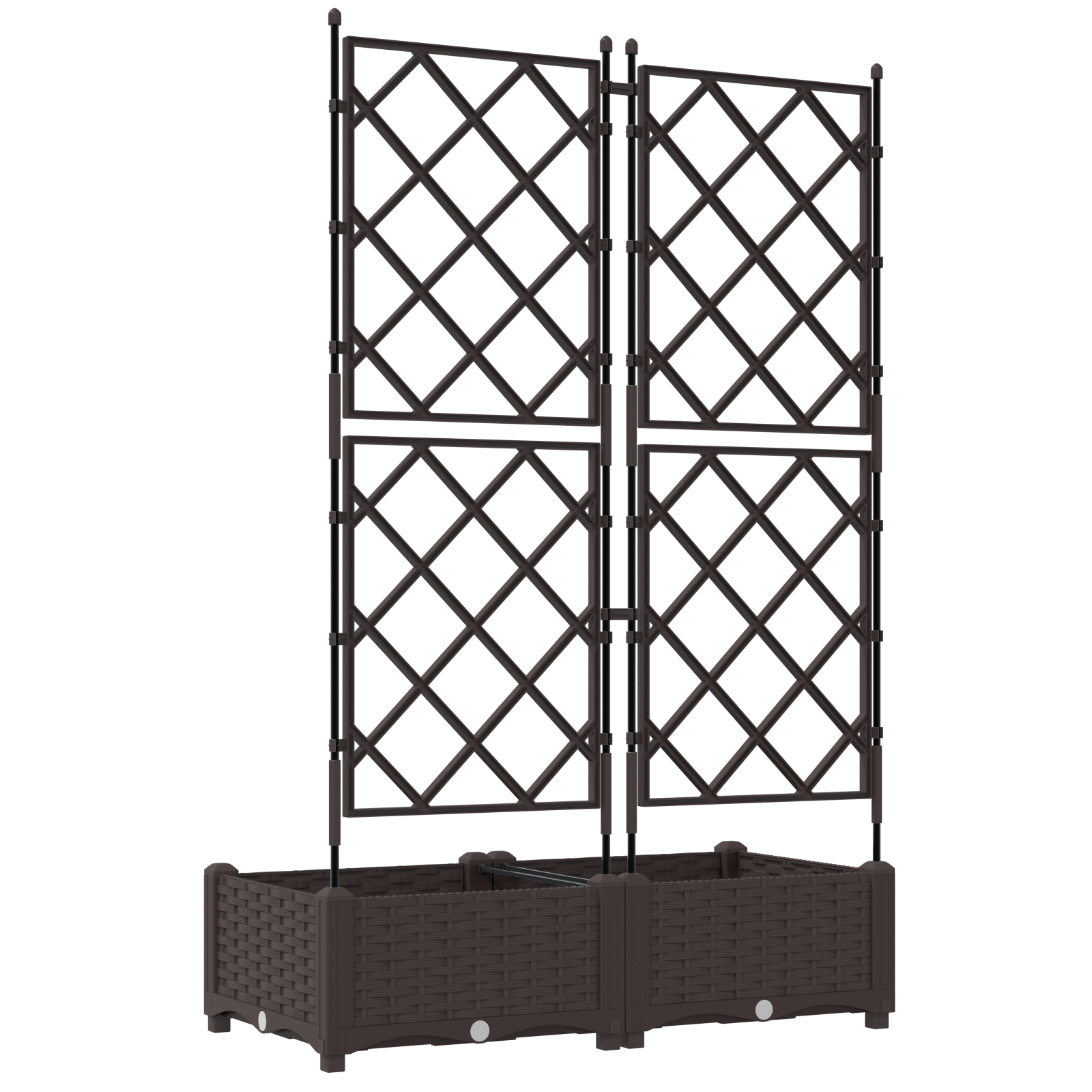 Ghiveci de Grădină cu Spalier 2 buc Maro 80x40x125.5 cm GartenMobel Dekor