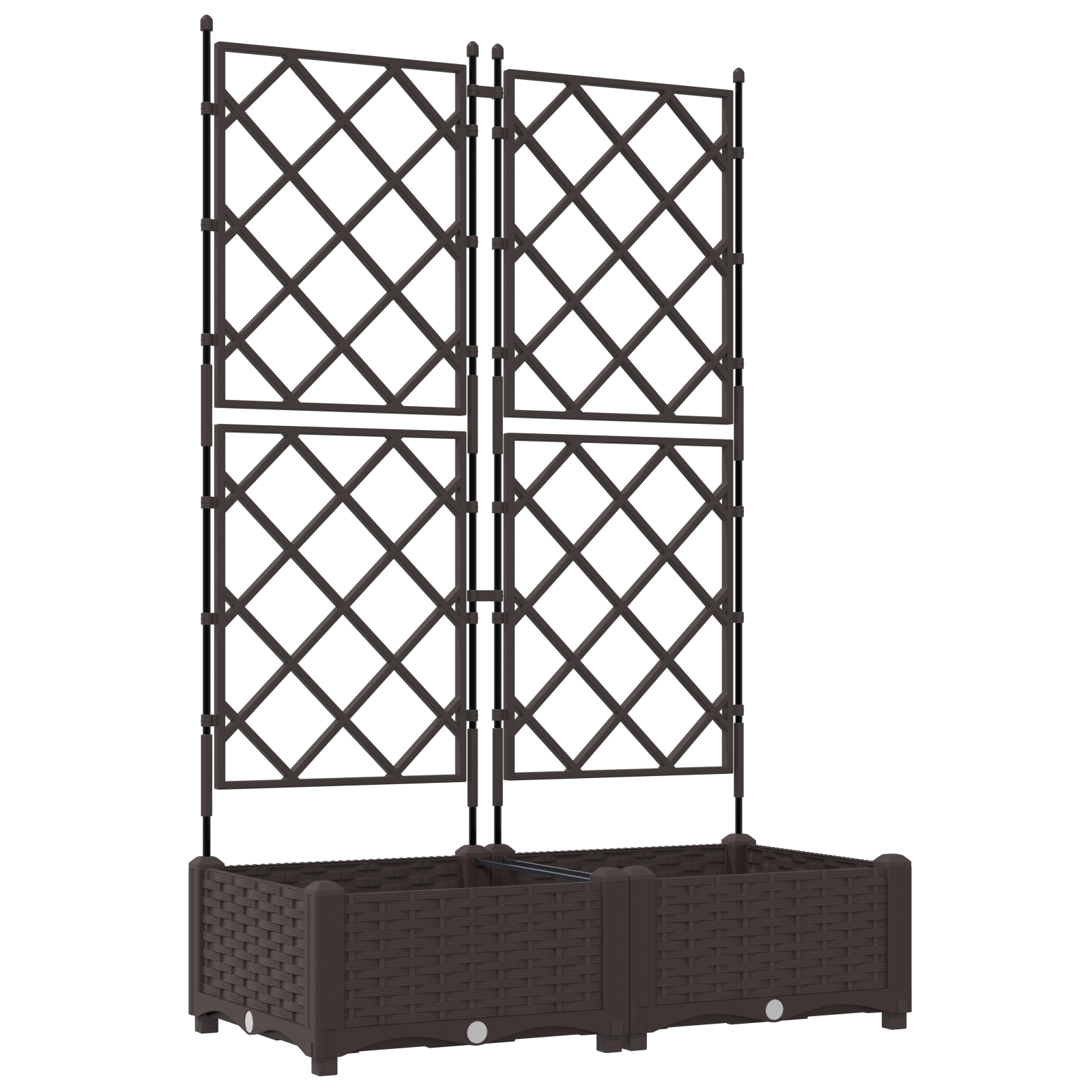 Ghiveci de Grădină cu Spalier 2 buc Maro 80x40x125.5 cm GartenMobel Dekor