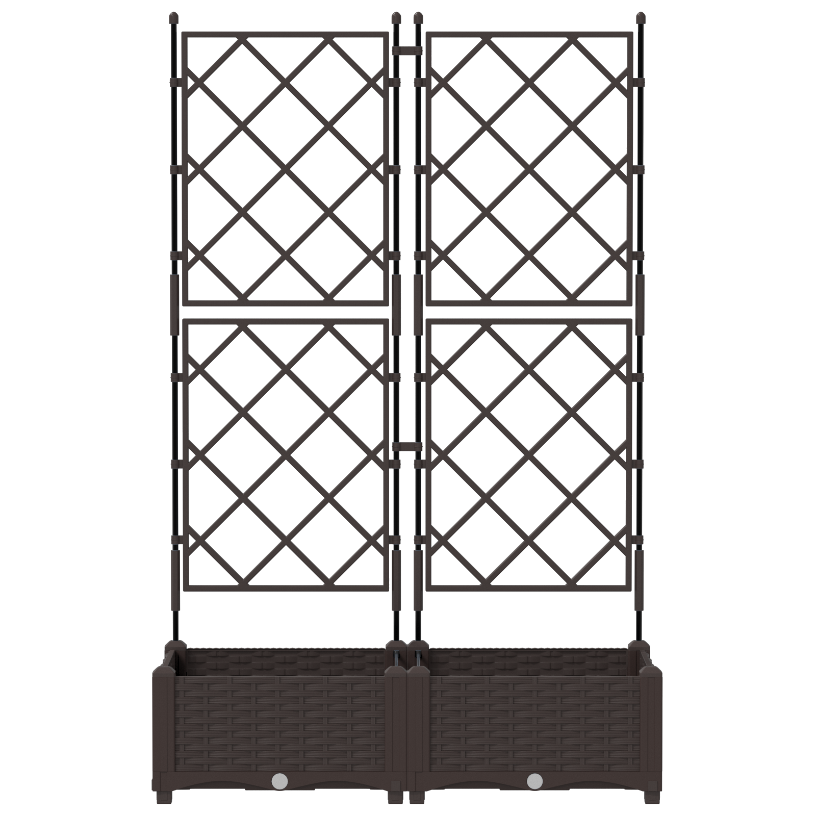 Ghiveci de Grădină cu Spalier 2 buc Maro 80x40x125.5 cm GartenMobel Dekor
