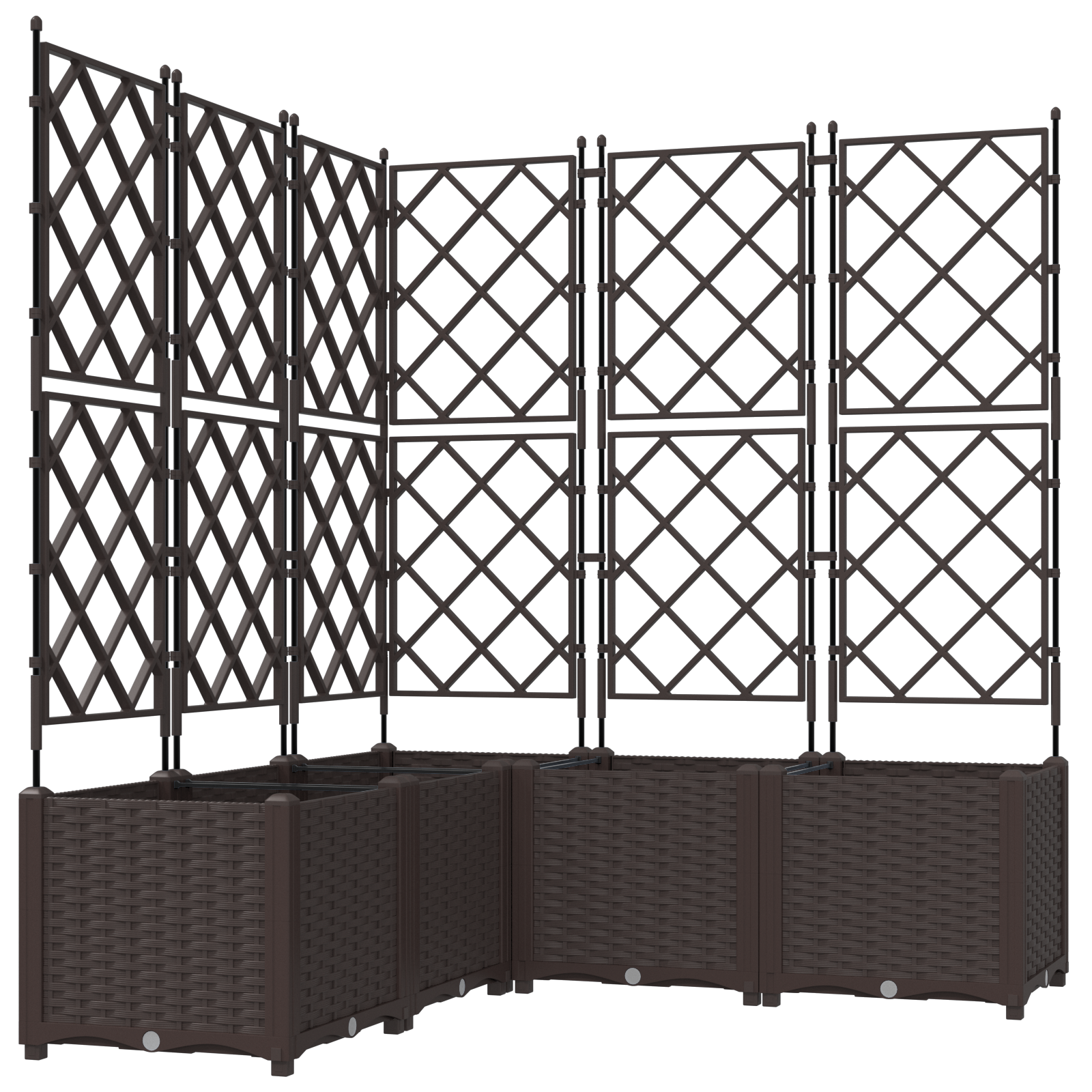Ghiveci de Grădină cu Tutore 5 piese Maro 120x120x143 cm GartenMobel Dekor