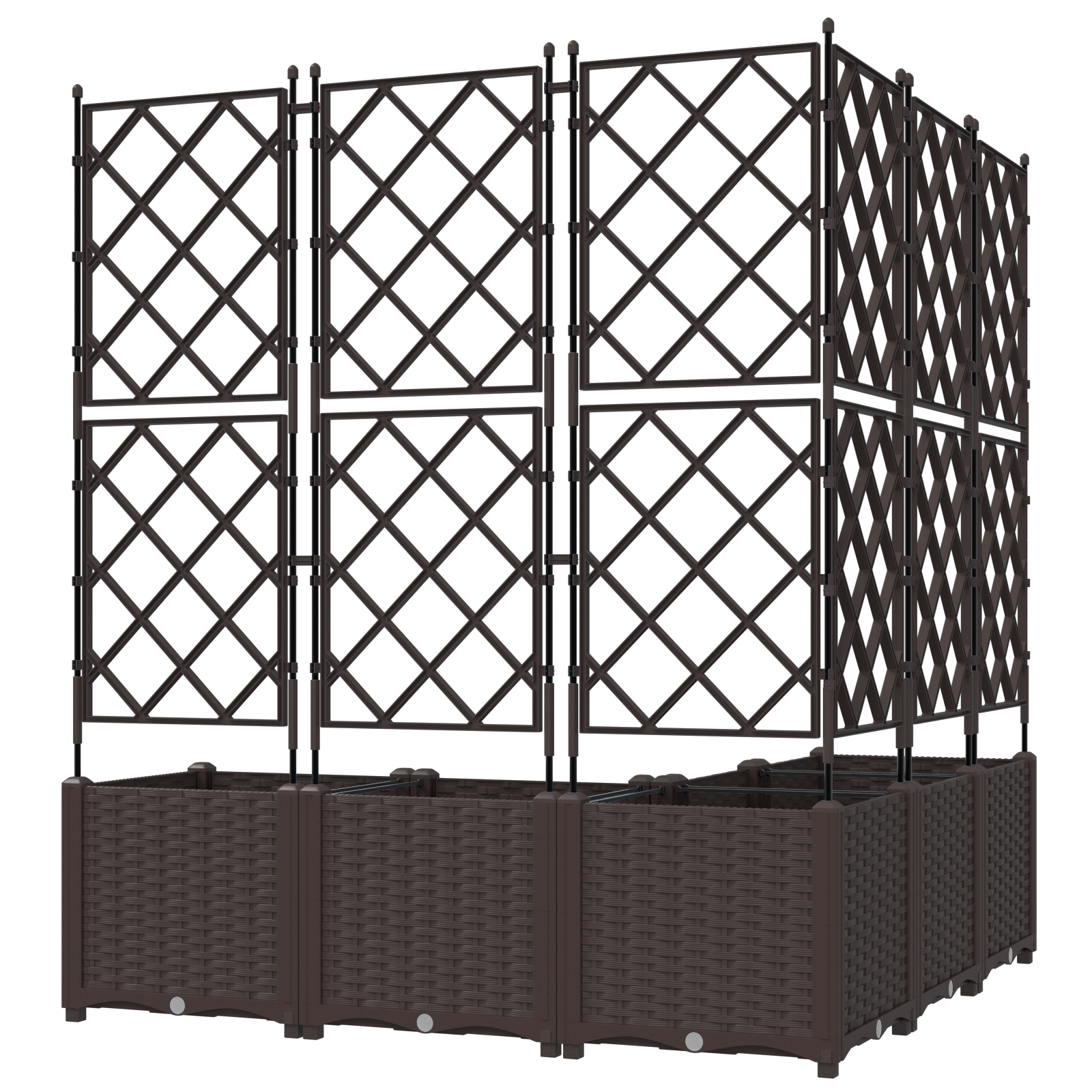 Ghiveci de Grădină cu Tutore 5 piese Maro 120x120x143 cm GartenMobel Dekor