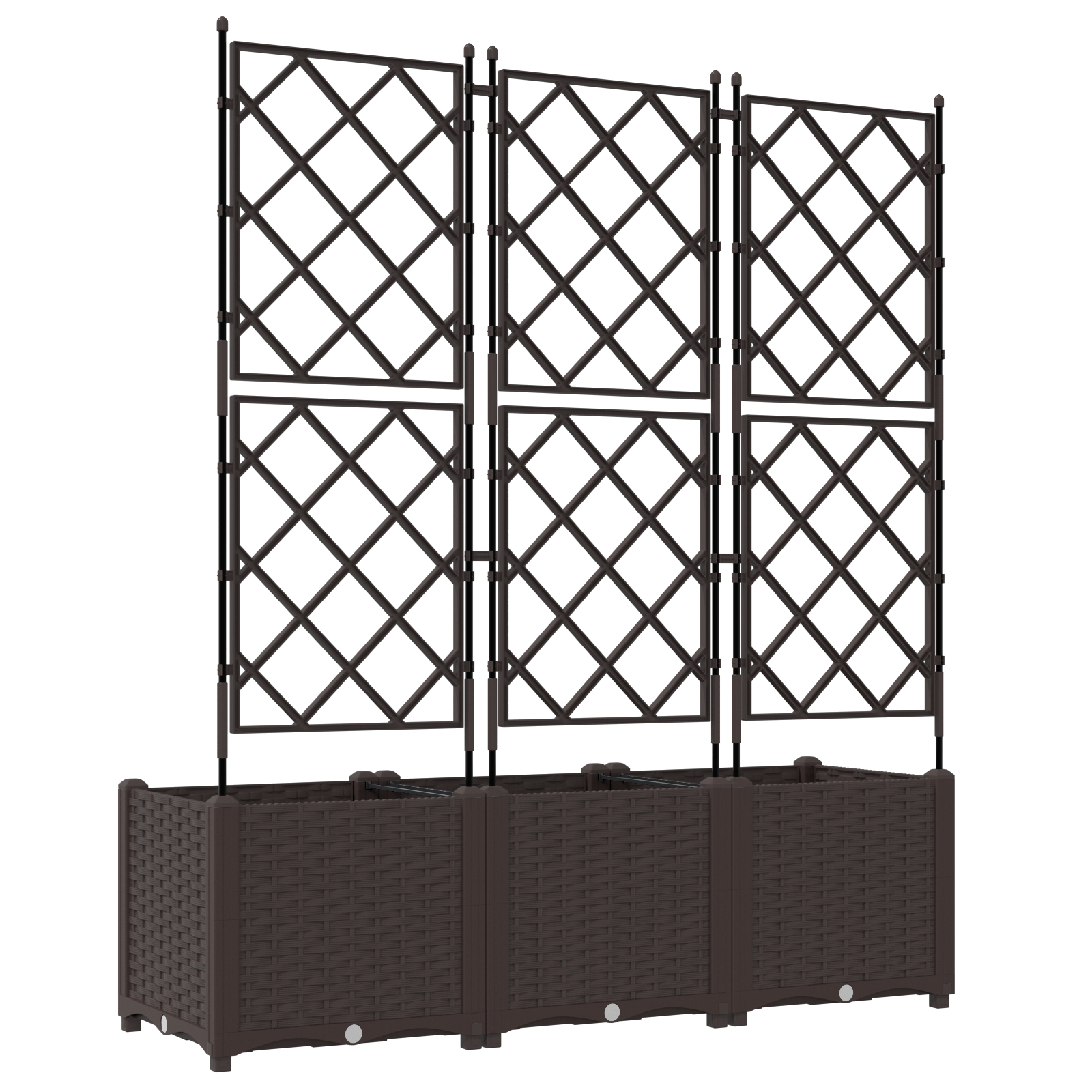 Ghiveci de grădină cu grătar 3 pcs maro 120x40x143 cm GartenMobel Dekor