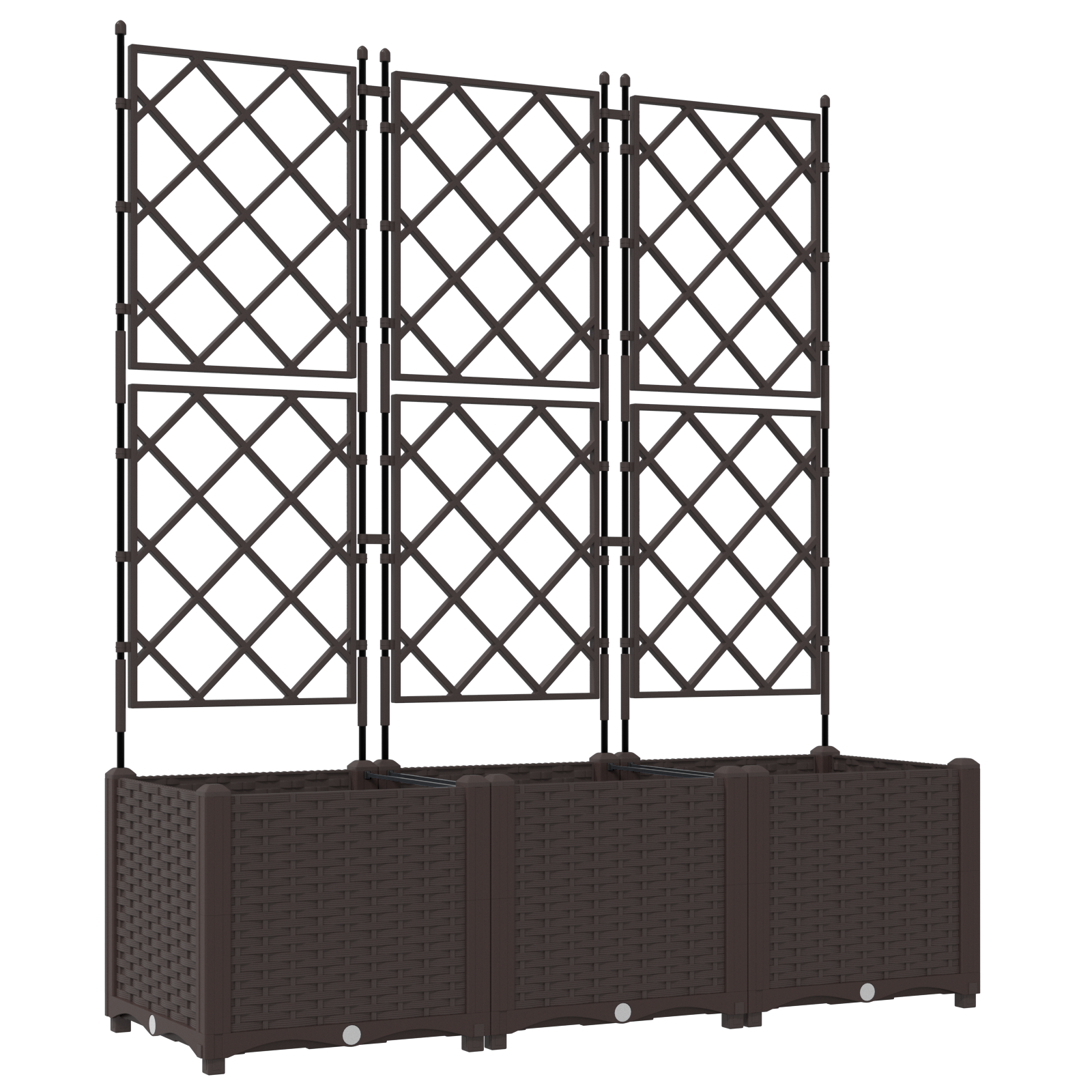 Ghiveci de grădină cu grătar 3 pcs maro 120x40x143 cm GartenMobel Dekor