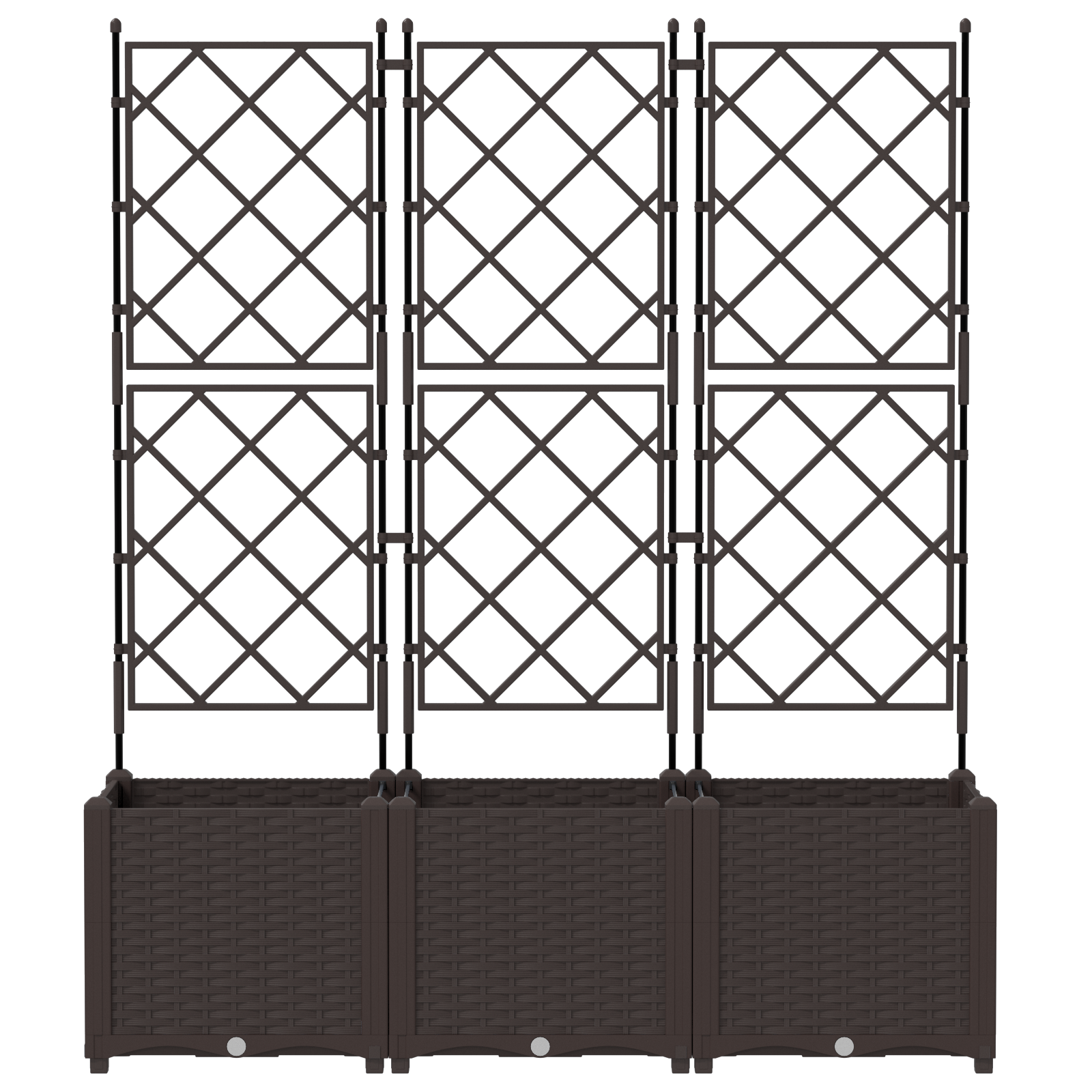 Ghiveci de grădină cu grătar 3 pcs maro 120x40x143 cm GartenMobel Dekor