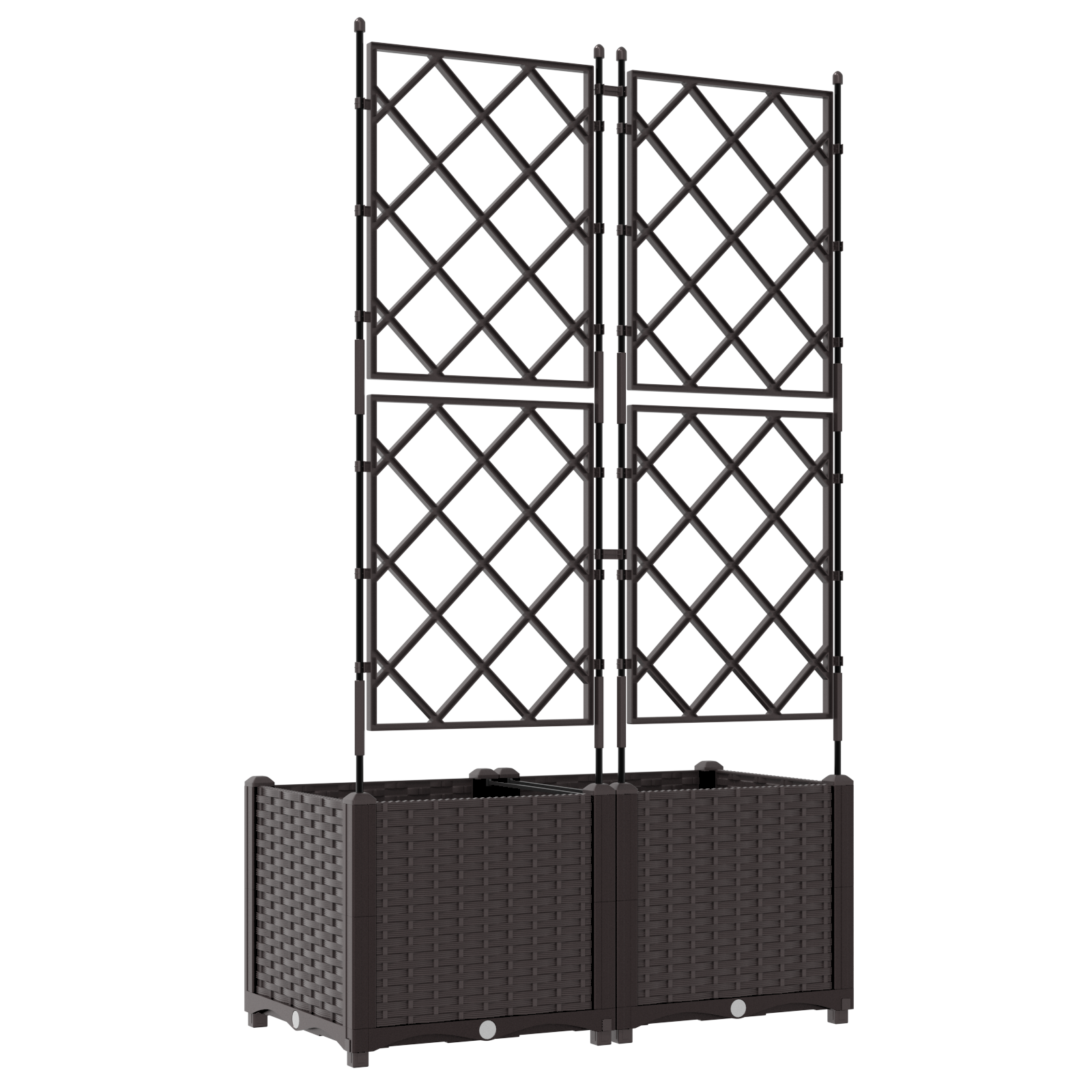Ghiveci de grădină cu zăbrele 2 buc Maro 80x40x143 cm GartenMobel Dekor