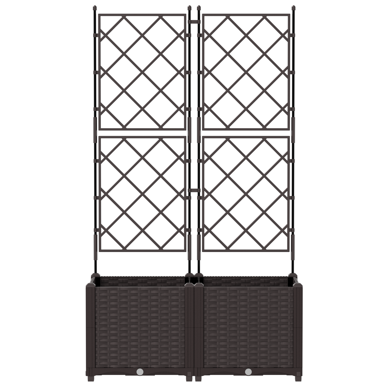 Ghiveci de grădină cu zăbrele 2 buc Maro 80x40x143 cm GartenMobel Dekor