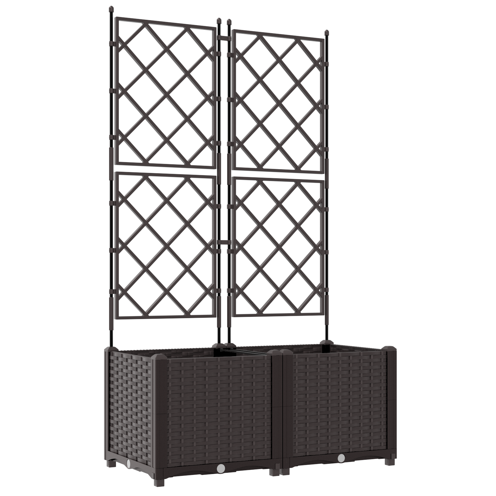 Ghiveci de grădină cu zăbrele 2 buc Maro 80x40x143 cm GartenMobel Dekor