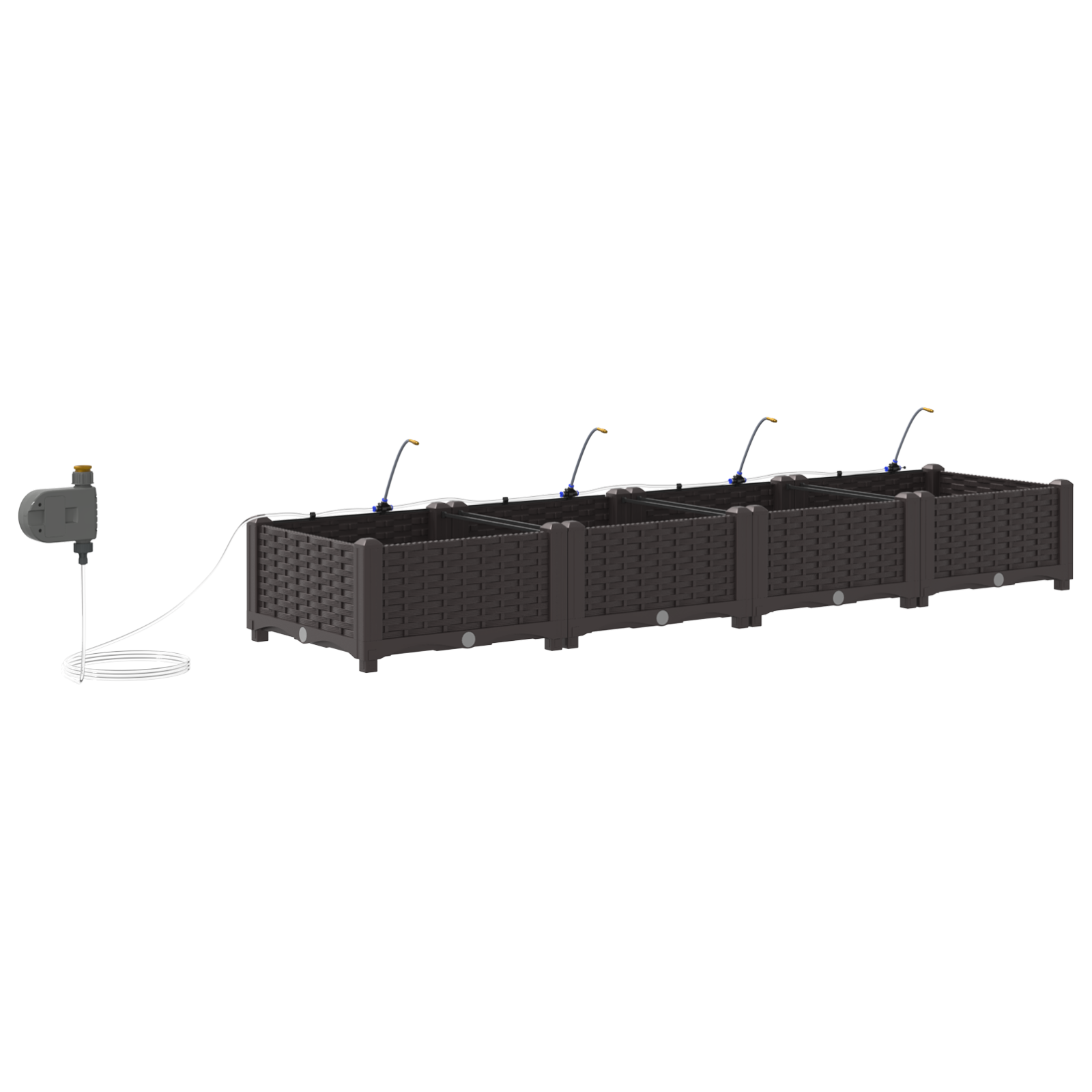 Jardiniere cu Sistem de Irigație 4 buc Brown GartenMobel Dekor